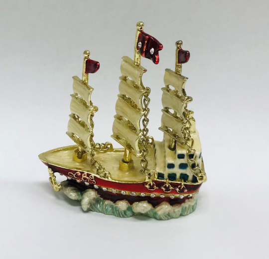 Cristiani Collezione Pirate Ship Jewelry Trinket Box.