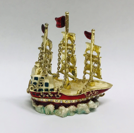 Cristiani Collezione Pirate Ship Jewelry Trinket Box.