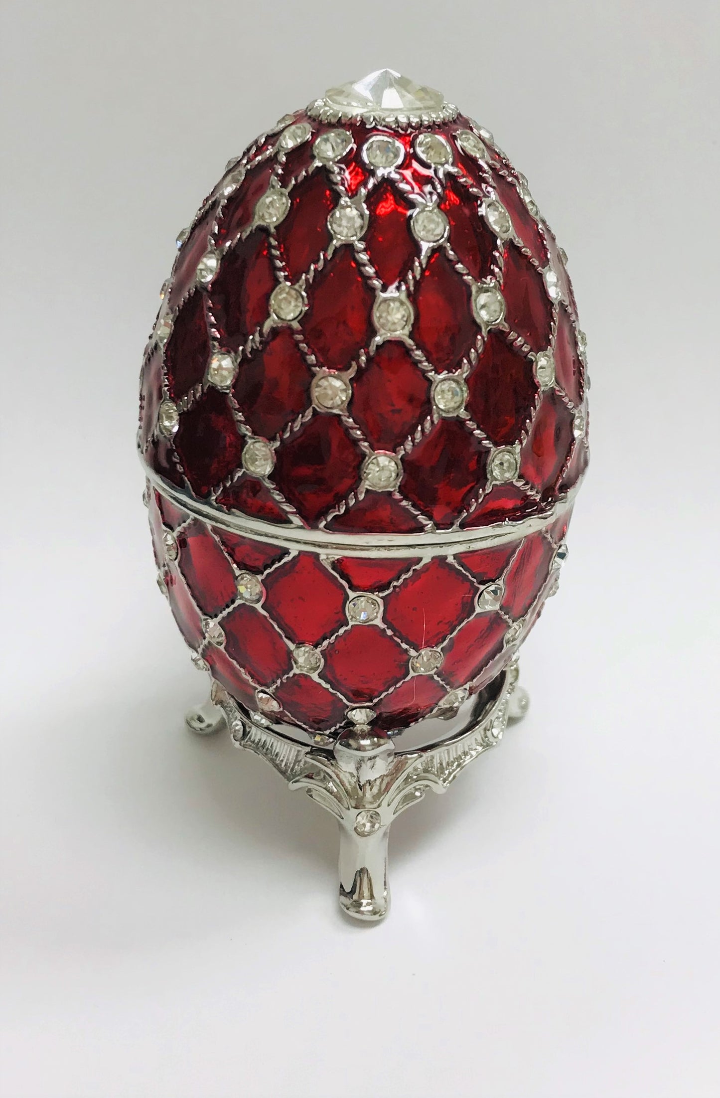 Cristiani Collezione Red Musical Egg Trinket Box.